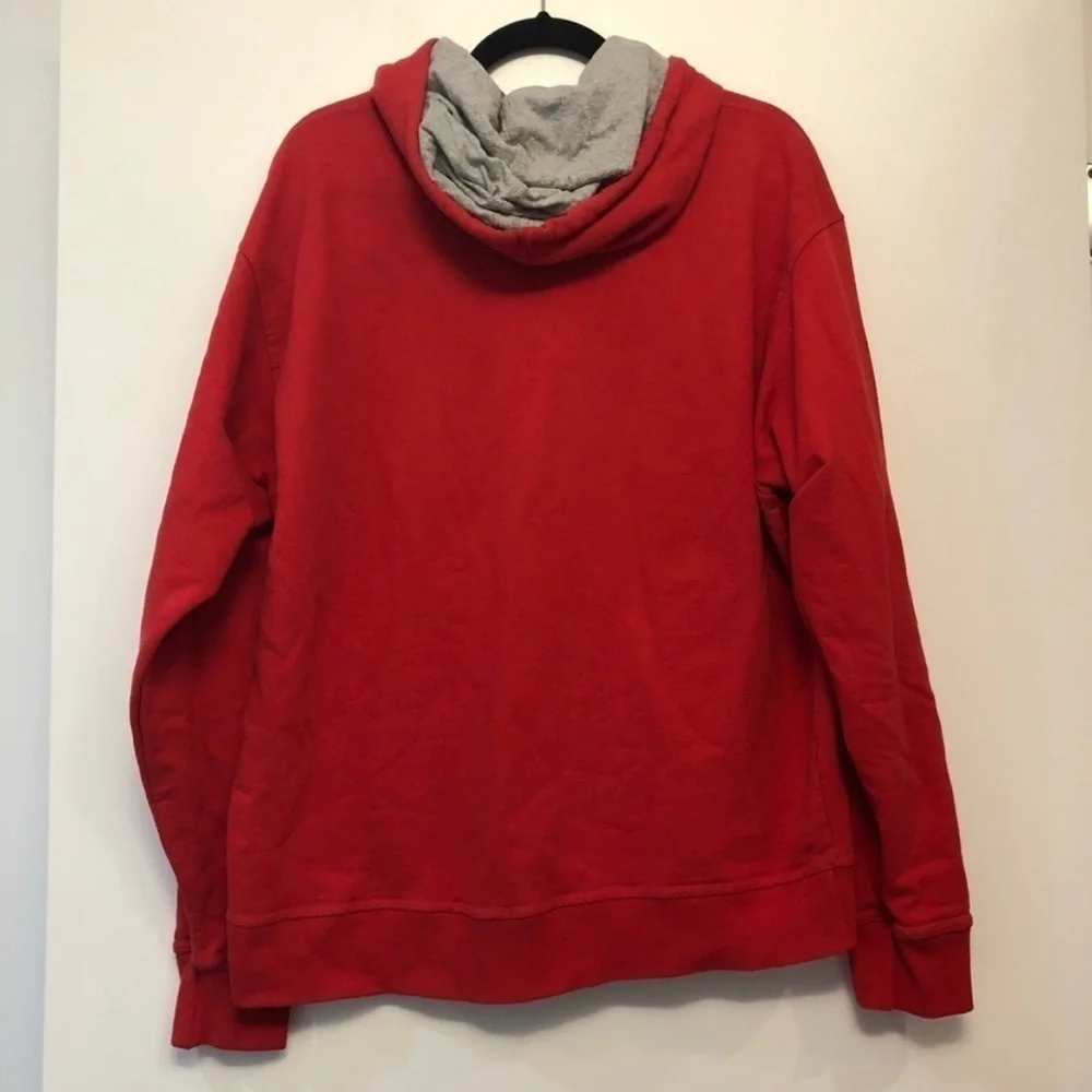 Champion Logo Hoodie Sweatshirt Red & Gray